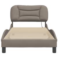 Bedframe met LED zonder matras "Hvar" 90x200 cm stof taupe - thumbnail