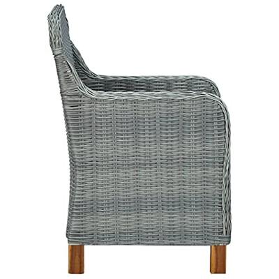 Tuinstoelen 2 st met kussens poly rattan lichtgrijs - thumbnail