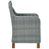 Tuinstoelen 2 st met kussens poly rattan lichtgrijs - thumbnail