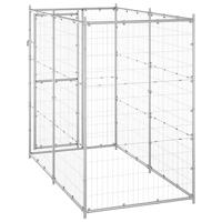 Hondenkennel voor buiten 110x220x180 cm gegalvaniseerd staal - thumbnail