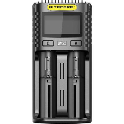 NiteCore UMS2 Batterijlader LiFePO4, Li-ion, NiCd, NiMH 10440, 14500, 14650, 16340, 16500, 16650, 17350, 17650, 17670, 18350, 18500, 18650, 18700, 20700,