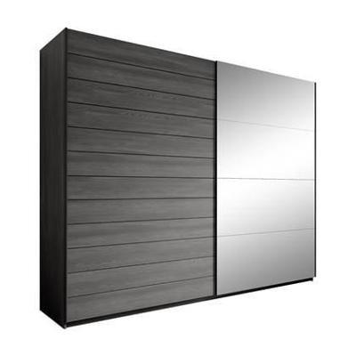 Meubella Kledingkast Gina - Antraciet eiken - 270 cm - Met spiegel Meubella Kledingkast Gina - Antraciet eiken - 270 cm - Met spiegel