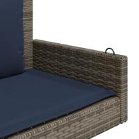 Schommelbank met kussens 119x56x48 cm poly rattan grijs - thumbnail