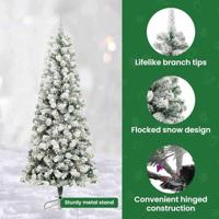 VidaXL Kunstmatige inklapbare kerstboom groen en wit 180 cm - thumbnail