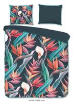 Descanso Dekbedovertrek "bloemen en bladeren" - Multi - (240x200/220 cm) - Biologisch Katoen satijn - thumbnail