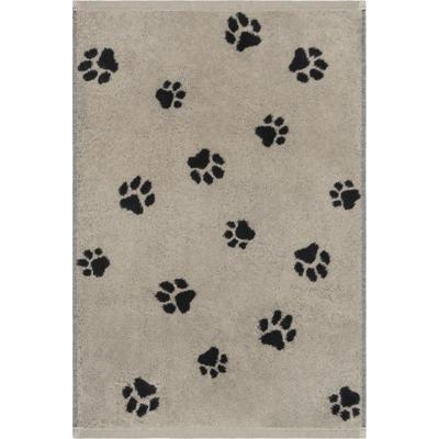 Cawö Cawo We love Dogs gemustert 6247 Handdoek 50x100 schwarz/beige