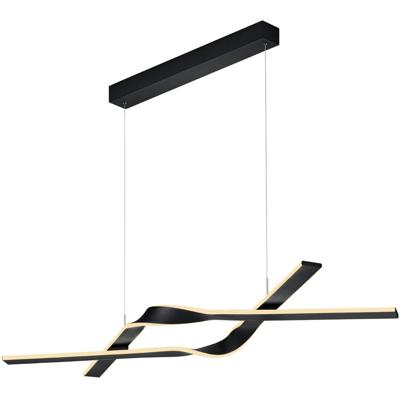 LED Hanglamp - Cinque Cicenza - 1 Lichtpunt van 53 Watt - Dimbaar - Aanpasbare Lichtkleur - Hoogteverstelling Zonder Contragewicht - Mat Zwart - Metaal