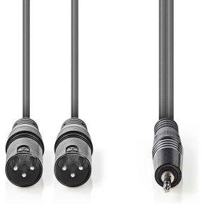 Nedis COTH15310GY15 Xlr-audiokabel 2x Xlr 3-pins Male - 3,5 Mm Male 1,5 M Grijs
