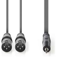 Nedis COTH15310GY15 Xlr-audiokabel 2x Xlr 3-pins Male - 3,5 Mm Male 1,5 M Grijs - thumbnail