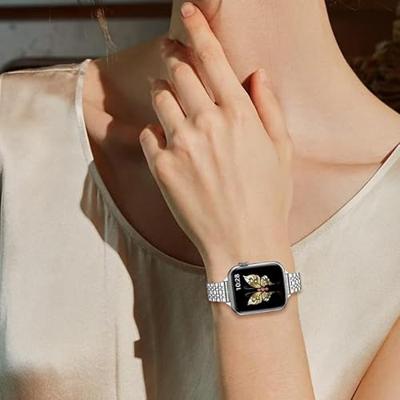 Stalen slim fit band - Sterrenlicht / Starlight - Geschikt voor Apple watch 38mm / 40mm / 41mm / 42mm