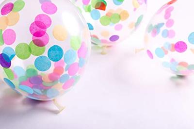 Confetti ballon met multikleur confetti - 4 stuks