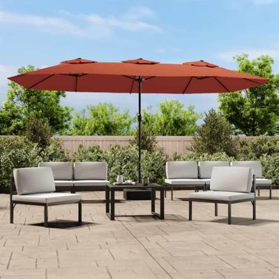 VidaXL Parasol dubbel dak 449x245 cm terracottakleurig