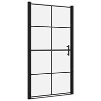 VidaXL Douchedeur 100x178 cm gehard glas zwart - thumbnail