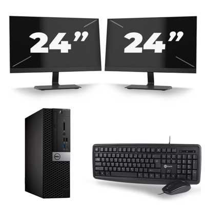 Lenovo ThinkCentre M720s SFF - Intel Core i5-9e Generatie - 8GB RAM - 256GB SSD - Windows 11 + 2x 24 inch Monitor
