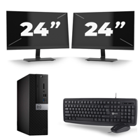 Lenovo ThinkCentre M720s SFF - Intel Core i5-9e Generatie - 8GB RAM - 256GB SSD - Windows 11 + 2x 24 inch Monitor - thumbnail