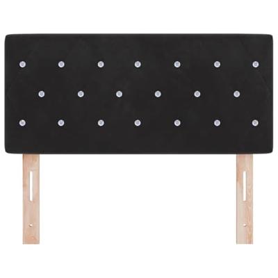 LED Hoofdbord met LED -striplichten Geruit Zwart 90 cm Fluweel