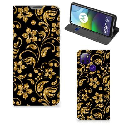 Motorola Moto G9 Power Smart Cover Gouden Bloemen Motorola Moto G9 Power Smart Cover Gouden Bloemen