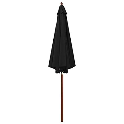 Parasol met houten paal 300x258 cm zwart Parasol met houten paal 300x258 cm zwart