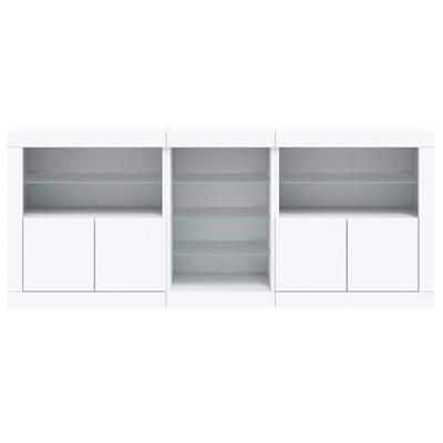 Dressoir met LED-verlichting 181,5x37x67 cm wit