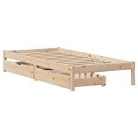 Bedframe zonder matras massief grenenhout 75x190 cm - thumbnail
