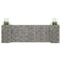 VidaXL Gabion plantenbak h-vormig 260x40x80 cm staaldraad - thumbnail