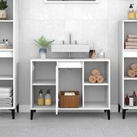 Wastafelkast 80x33x60 cm bewerkt hout wit - thumbnail