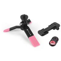 Talius Tal-Tri01 Selfie-statief, Bluetooth, universele stick, zwart, roze, universeel, 5,6 cm, 8 cm - thumbnail