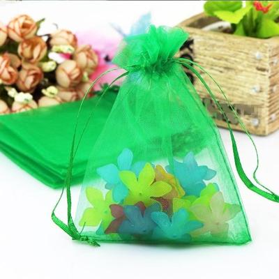 100 stuks organza geschenk zakken sieraden verpakking tas bruiloft feestdecoratie grootte: 7x9cm (D17 groen)