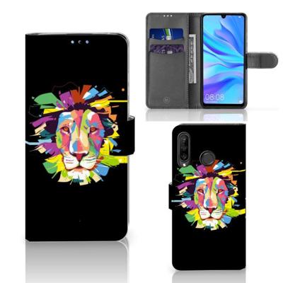 Huawei P30 Lite (2020) Leuk Hoesje Lion Color Huawei P30 Lite (2020) Leuk Hoesje Lion Color