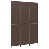 Kamerscherm 3 panelen poly rattan bruin - thumbnail