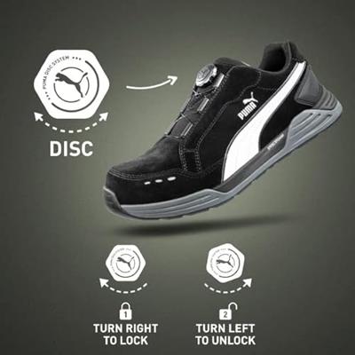 Puma werkschoenen Airtwist Disc sluiting S3 laag zwart maat 40