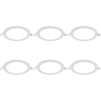 LED Downlight Inbouwspot Dimbaar 6 Stuks - Brinton Thin - 12W 1120lm 120° Bundelhoek - Helder/Koud Wit 6500K - IP40 - Rond - Wit - Ø170mm Buitenmaat - Ø150mm Zaagmaat