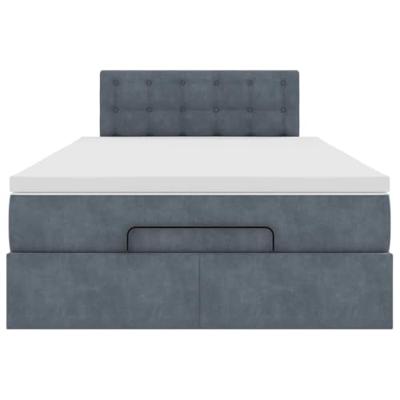 Ottoman bed met matras 120x200cm fluweel donkergrijs