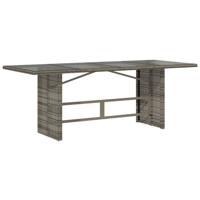 Tuintafel met glazen blad 190x80x75 cm poly rattan grijs - thumbnail