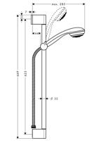 Hansgrohe Crometta 85 Unica glijstangset 65cm inclusief Crometta 85 Green handdouche chroom 27652000 - thumbnail