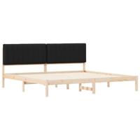 Bedframe met Gevoerd Hoofdgedeelte Zwart 200 x 200 cm - thumbnail