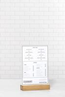 Kaarthouder Europel A5 acryl met houten voet - thumbnail