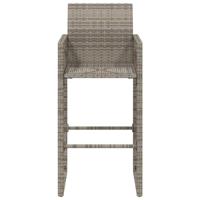 Tuinbarkrukken 2 st poly rattan grijs - thumbnail