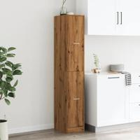 Apothekerskast 30x41x174,5 cm bewerkt hout artisanaal eiken - thumbnail