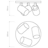 Astro - Ascoli Triple Round Spot/Plafondlamp - thumbnail