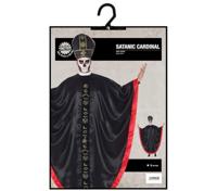 Satantische Kardinaal Kostuum Zwart/Rood - thumbnail