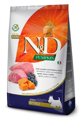 Farmina, N&D Pumpkin, Lam, Pompoen en Bosbessen, Volwassen Hond Mini, 7 kg