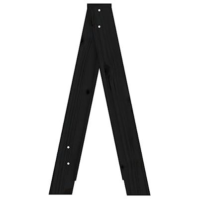 Krukken 2 st 40x40x75 cm massief grenenhout zwart