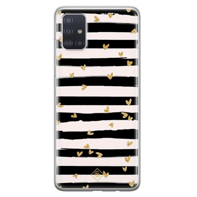 Samsung Galaxy A51 siliconen hoesje - Hart streepjes