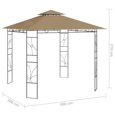 Prieel 160 g/m 3x3x2,7 m taupe