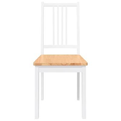 Eetkamerstoelen 2 st massief hout rubber wit
