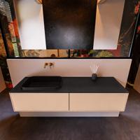 Badkamermeubelset Mondiaz Erin 150 cm met 2 Lades met RIDGE Wastafel Links Urban Zonder Kraangaten Greeploos Mat Rosee - thumbnail