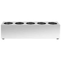 Bestekhouder 5 vakken rechthoekig roestvrij staal - thumbnail