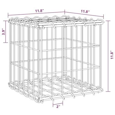 Gabion plantenbak verhoogd kubus 30x30x30 cm staaldraad - thumbnail