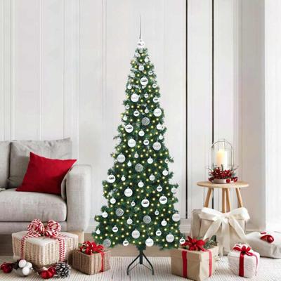 VidaXL Hoek kunstkerstboom met 300 led groen 180 cm pvc en metaal